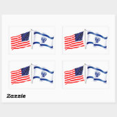 イスラエルのアメリカ国旗のコレクション 長方形シール (シート)