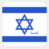 イスラエルのステッカー、イスラエル国旗の愛国者/スポーツ スクエアシール (正面)