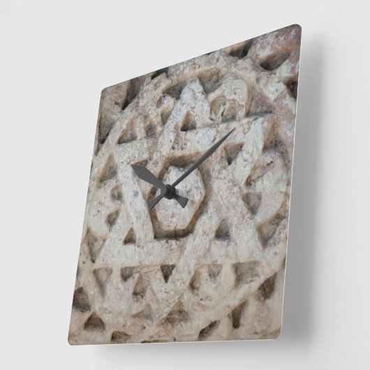 イスラエルのダビデ彫刻の旧星 スクエア壁時計 (傾斜)