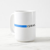 イスラエルのミニマルな旗 コーヒーマグカップ (正面左)