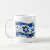 イスラエルの人々の旗が花で咲き誇るマグカップ コーヒーマグカップ (左)