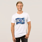 イスラエルの人々の旗 花に咲き誇る トライブレンドＴシャツ (正面全面)