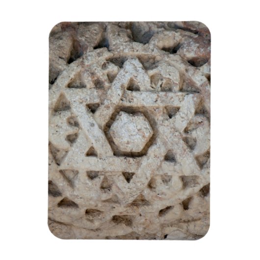 イスラエルの古いダビデの星の彫刻 マグネット (縦)