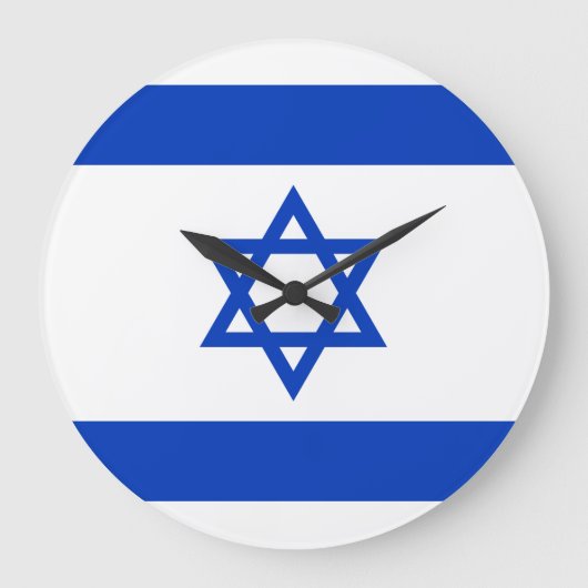 イスラエルの国旗 ラージ壁時計 (正面)