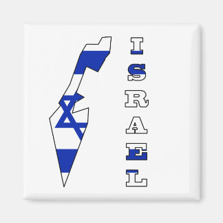 イスラエルの地図に掲げる国旗 マグネット