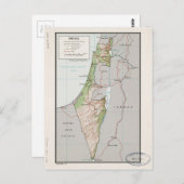 イスラエルの地図（1967年） ポストカード (正面/裏面)