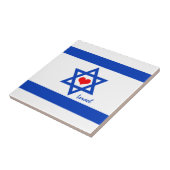 イスラエルの愛国者、赤いハートおよびイスラエル国旗 タイル (側面)