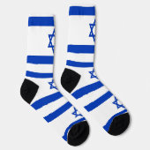 イスラエルの旗を持つ男性クルーの靴下 ソックス (右)