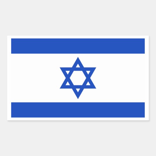 イスラエルの旗 長方形シール (正面)