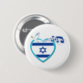 イスラエルの旗-音楽-平和-愛 缶バッジ (正面&裏面)