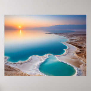 イスラエルの死海の風景 ポスター