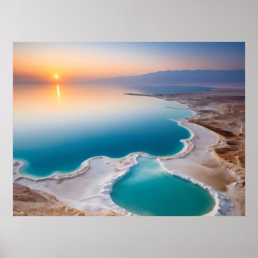 イスラエルの死海の風景 ポスター (正面)