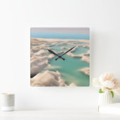 イスラエルの死海 スクエア壁時計 (ホーム)