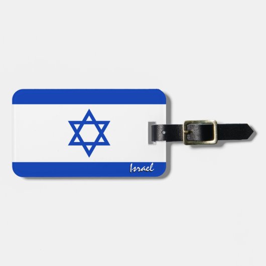 イスラエルの荷物札、愛国的なイスラエル国旗 ラゲッジタグ (正面横)