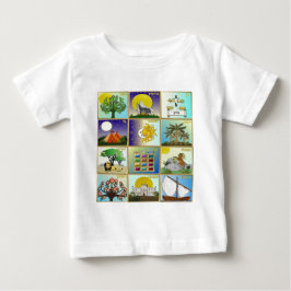 イスラエルの12部族を描いたジュダイカアートパネル ベビーTシャツ
