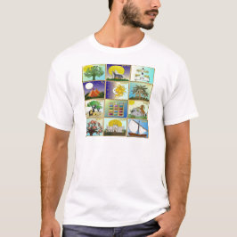 イスラエルの12部族を描いたジュダイカアートパネル Tシャツ