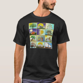 イスラエルの12部族を描いたジュダイカアートパネル Tシャツ