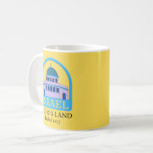 イスラエルは神の国であるエゼキエル11:17黄色/青 コーヒーマグカップ (正面左)