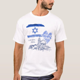 イスラエルをお祈りします。イスラエルに立ちます。ユダヤ人です。 Tシャツ
