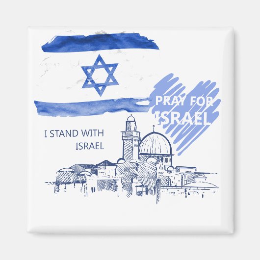 イスラエルを祈る イスラエルと共に 世界平和 マグネット (正面)
