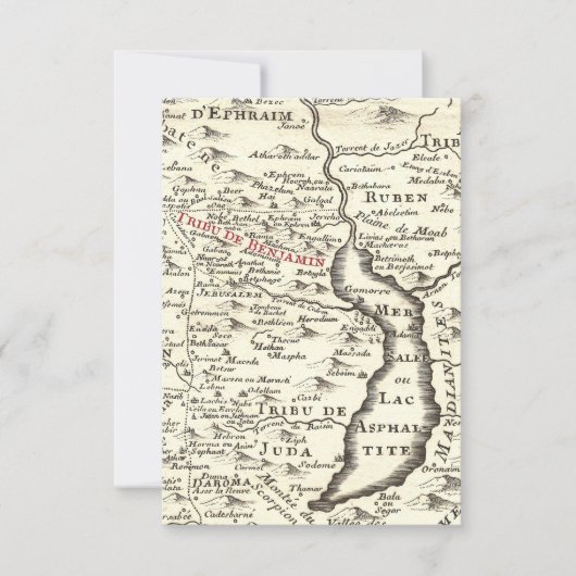 イスラエルアンティークマップベンジャミンバー(ユダヤ教の)バル・ミツバーサンキュー 招待状 (正面)