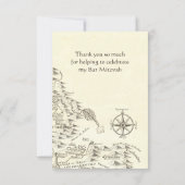 イスラエルアンティークマップベンジャミンバー(ユダヤ教の)バル・ミツバーサンキュー 招待状 (裏面)