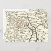 イスラエルアンティークマップベンジャミンバー(ユダヤ教の)バル・ミツバー招待状 招待状 (正面/裏面)