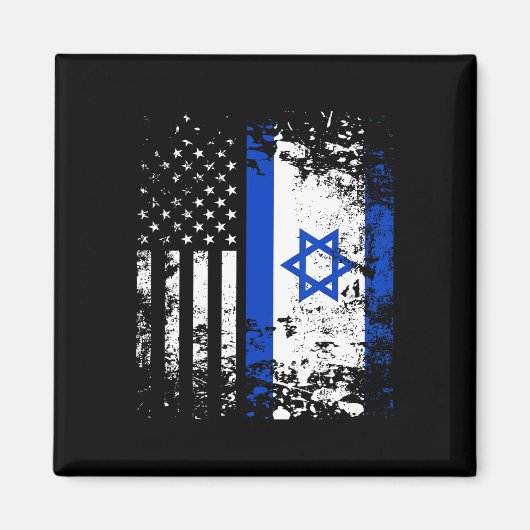 イスラエル人として誇りを持つアメリカ国旗 愛国心 アメリカ合衆国 マグネット (正面)