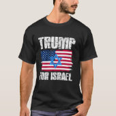 イスラエル共和党ユダヤ人ユダヤ人ドナルド・トゥルのためのトランプ Tシャツ (正面)