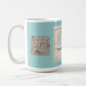イスラエル共和国およびシナゴーグのモザイクマグの古い地図 コーヒーマグカップ (左)