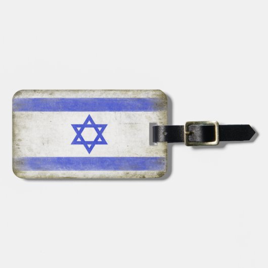 イスラエル共和国からの動揺してな旗が付いている荷物のラベル ラゲッジタグ (正面横)