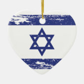 イスラエル共和国のグランジな旗 セラミックオーナメント (正面)