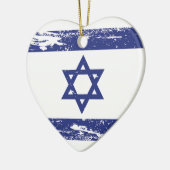 イスラエル共和国のグランジな旗 セラミックオーナメント (左)