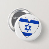 イスラエル共和国のハートの旗 缶バッジ (正面&裏面)