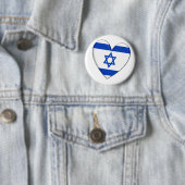 イスラエル共和国のハートの旗 缶バッジ (インサイチュ)