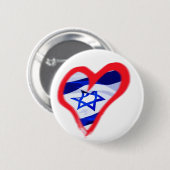 イスラエル共和国のハートをlove 缶バッジ (正面&裏面)
