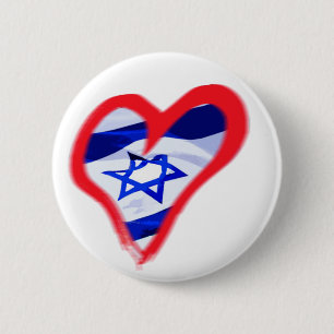 イスラエル共和国のハートをlove 缶バッジ