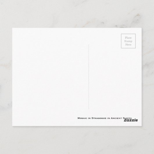 イスラエル共和国の古代シナゴーグのモザイク ポストカード (裏面)