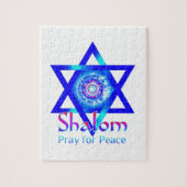 イスラエル共和国の平和のためのDavid_PrayのSHALOMの星 ジグソーパズル (縦)