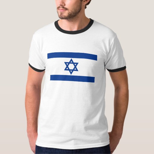 イスラエル共和国の旗のワイシャツ Tシャツ (正面)