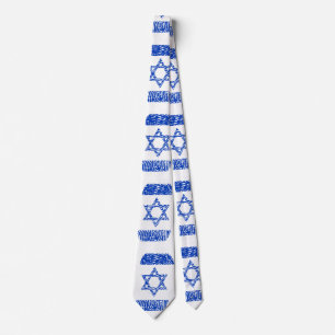 イスラエル共和国の旗の指紋のタイ ネクタイ