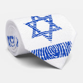 イスラエル共和国の旗の指紋のタイ ネクタイ (ロール)