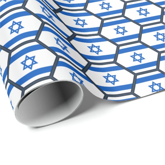 イスラエル共和国の旗の蜜蜂の巣の包装紙 ラッピングペーパー (ロールコーナー)