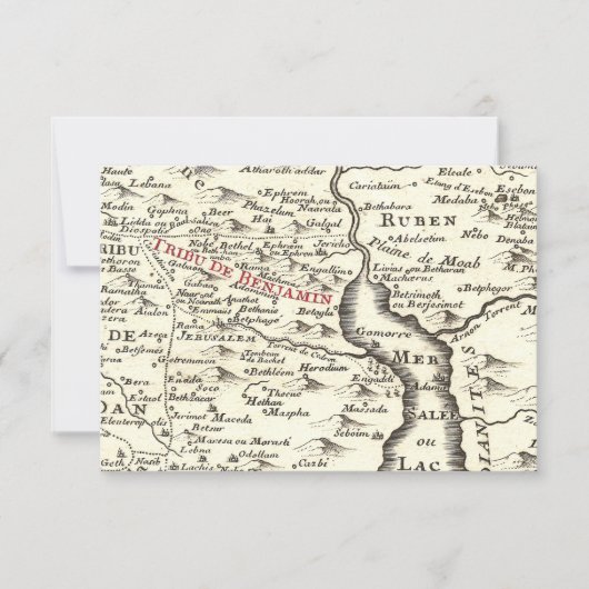 イスラエル共和国の旧式な地図のベンジャーミンのバー（ユダヤ教の）バル・ミツバーは感謝していしています サンキューカード (正面)