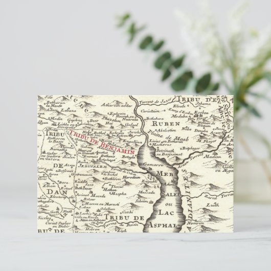 イスラエル共和国の旧式な地図のベンジャーミンのバー（ユダヤ教の）バル・ミツバーは感謝していしています サンキューカード (スタンド正面)