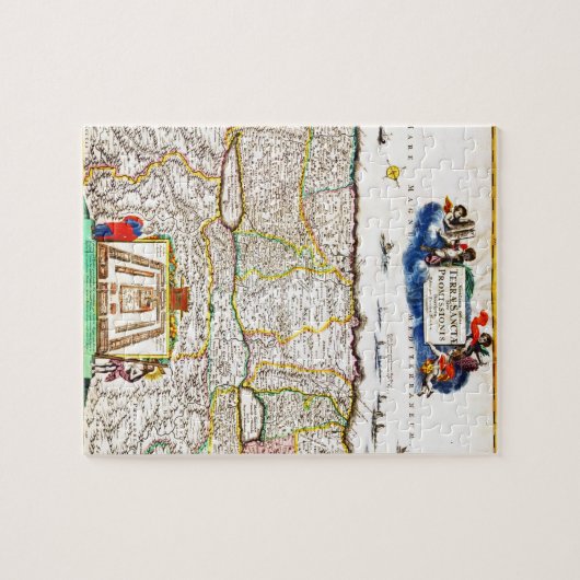 イスラエル共和国パレスチナの聖地の1720年のFunckの地図 ジグソーパズル (横)