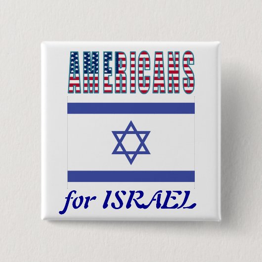 イスラエル共和国ボタンのためのアメリカ人 缶バッジ (正面)
