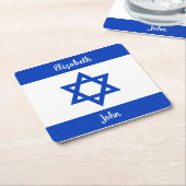 イスラエル国パーソナライズされた旗 スクエアペーパーコースター (アングル)