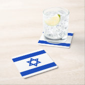 イスラエル国モダン国国旗 スクエアペーパーコースター (インサイチュ)