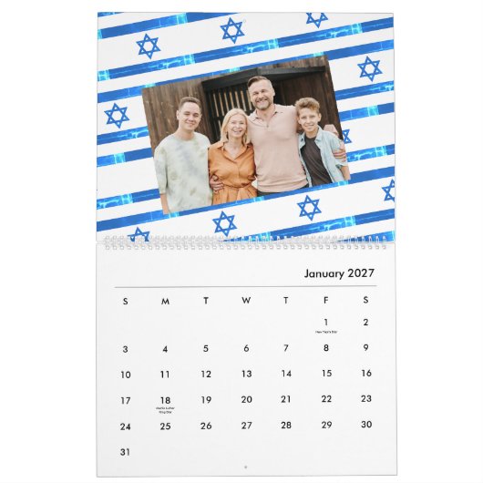 イスラエル国旗לוח שנה 2025アメリカンユダヤ人 カレンダー (1月 2027)